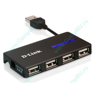 Карманный USB 2.0 концентратор D-Link DUB-104 в Северске, USB хаб DLink DUB104 (Северск)